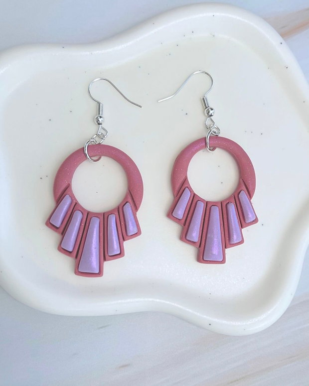 Cercei din lut polimeric LILAC SHIMMERS #C0277