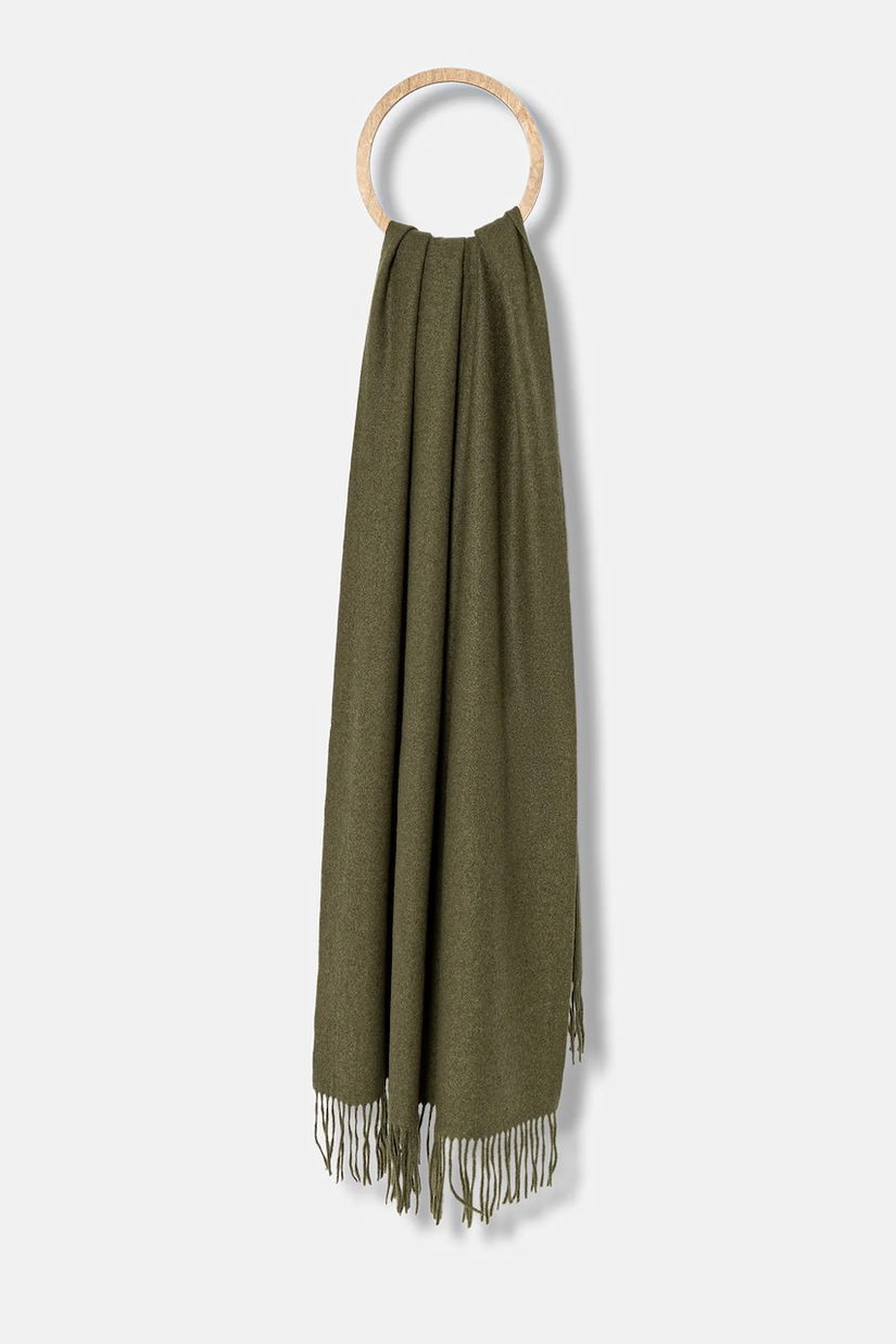 Answear.LAB esarfa de lana culoarea verde, neted
