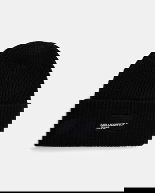 Karl Lagerfeld Jeans căciulă de lână culoarea negru, A4W33079