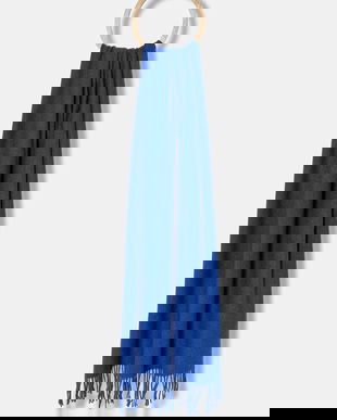 Answear.LAB esarfa de lana culoarea albastru marin, neted