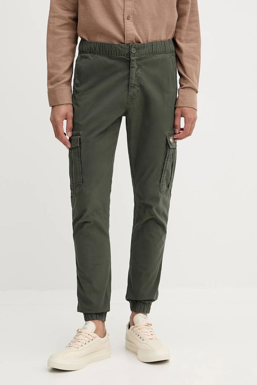 Tommy Jeans pantaloni culoarea verde, cu fason cargo, DM0DM22003