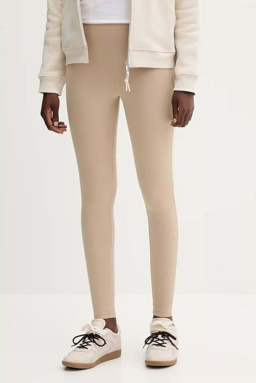 Weekend Max Mara colanți BASILIO culoarea bej, cu imprimeu, 2525786061600