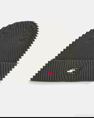 Tommy Jeans căciulă din bumbac culoarea verde, AM0AM13669