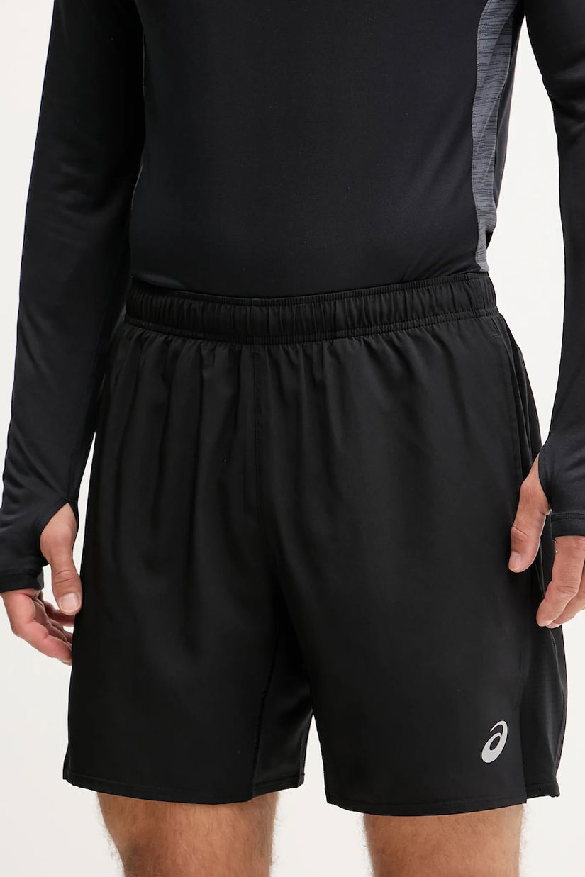 Asics pantaloni scurți de alergare culoarea negru, 2011D213