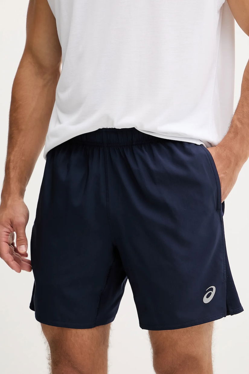 Asics pantaloni scurți de alergare culoarea bleumarin, 2011D213