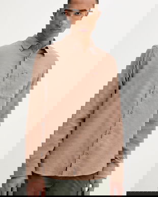 Tommy Jeans cămașă din bumbac culoarea maro, cu guler clasic, regular, DM0DM22023