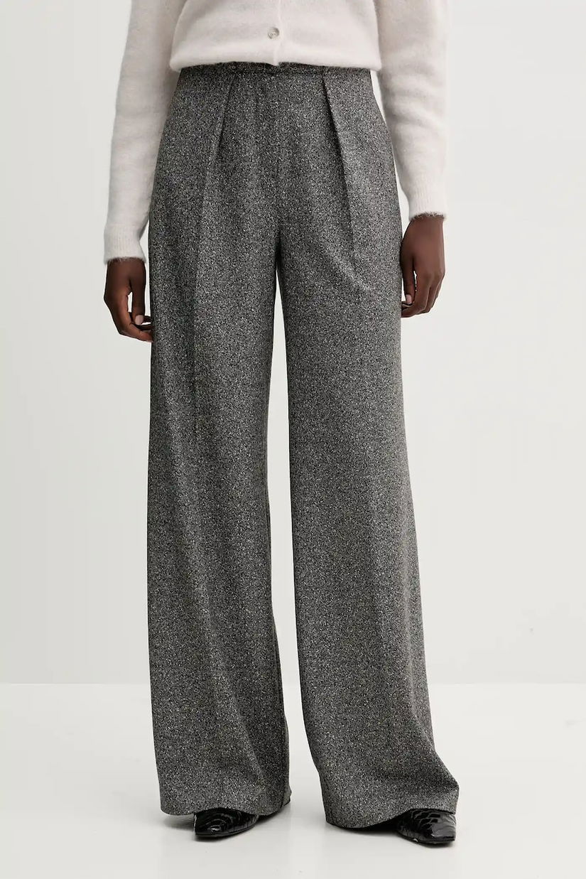MM pantaloni CALI culoarea negru, lat, high waist, 2526786128600