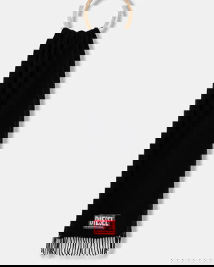 Diesel eșarfă de lână S-IMON culoarea negru, uni, A17564.0AKBL