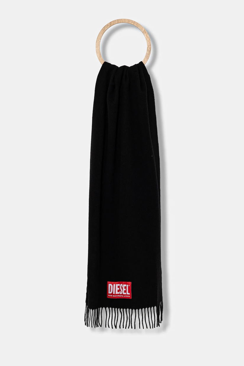 Diesel eșarfă de lână S-IMON culoarea negru, uni, A17564.0AKBL