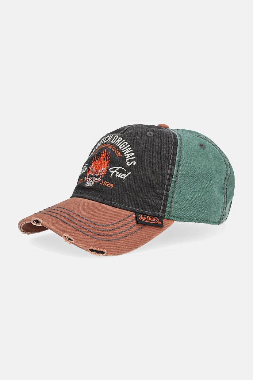 Von Dutch șapcă de baseball din bumbac culoarea verde, VD.1.CB.RETRO