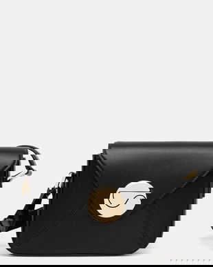 Coperni poșetă de piele Mini Mail Box culoarea negru, COPBA89F6043