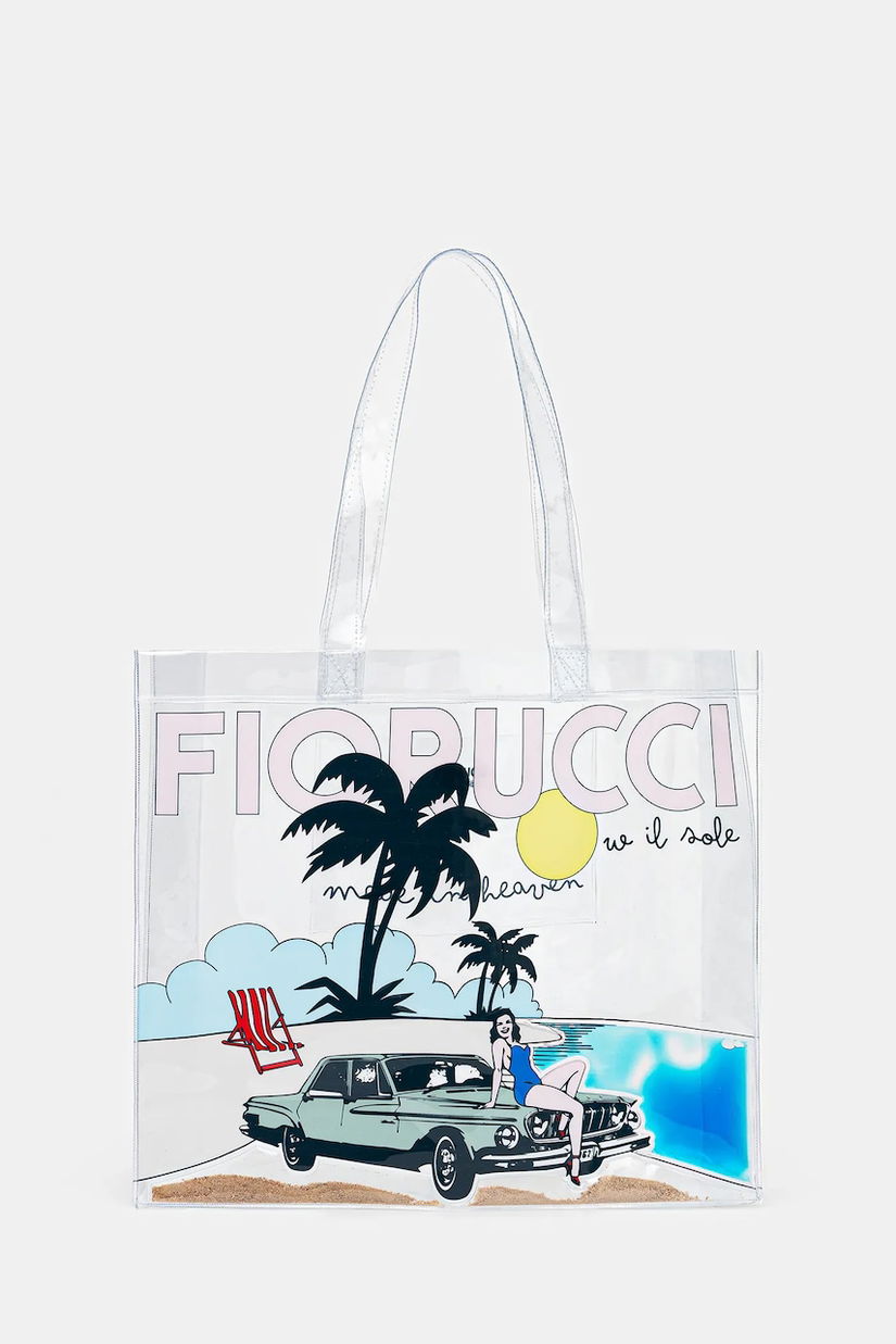 Fiorucci poșetă Beach Print Pvc Tote culoarea transparent, U01FMABA276PT02MU01