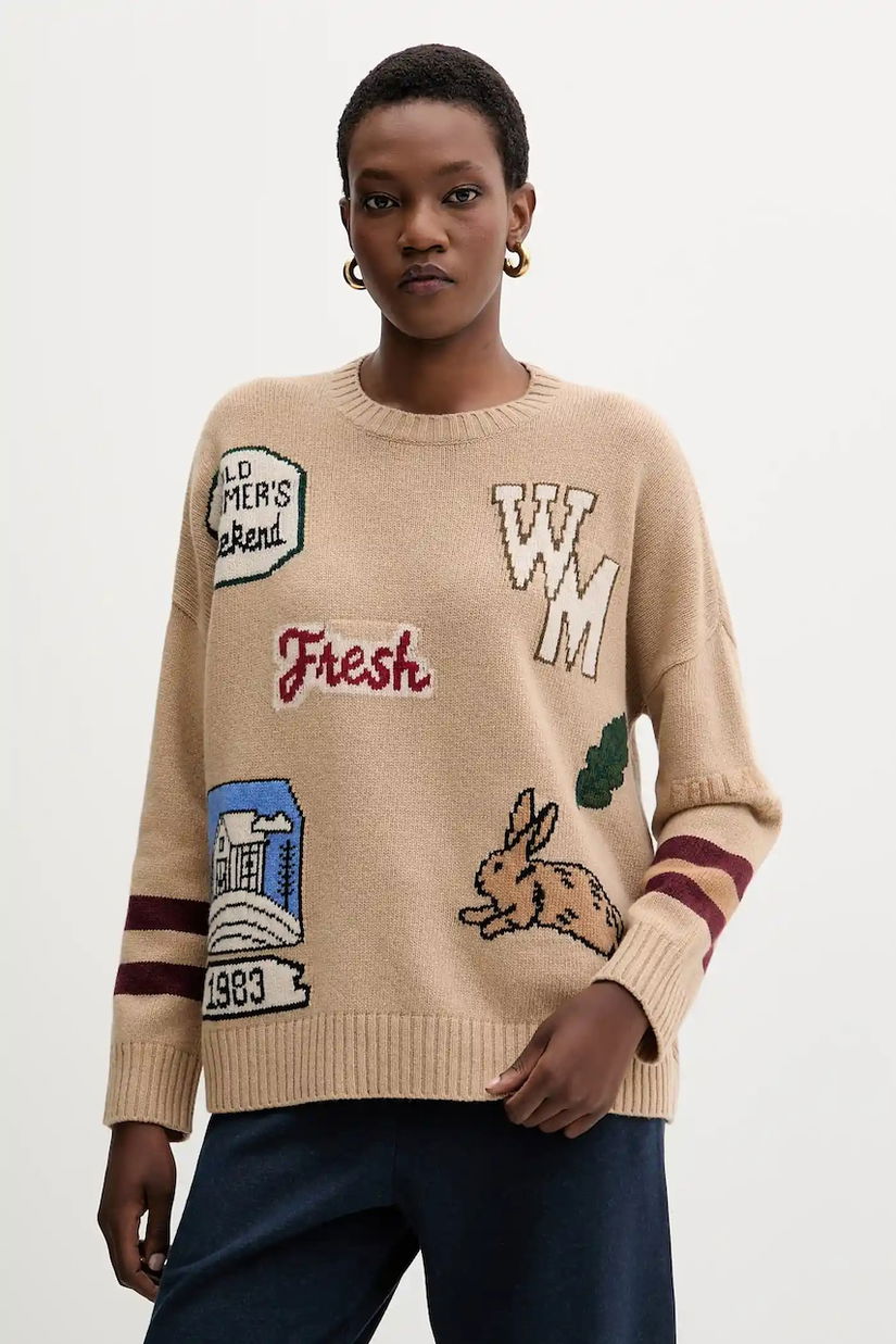 Weekend Max Mara pulover de lână PAVIDI culoarea bej, light, 2525366262600