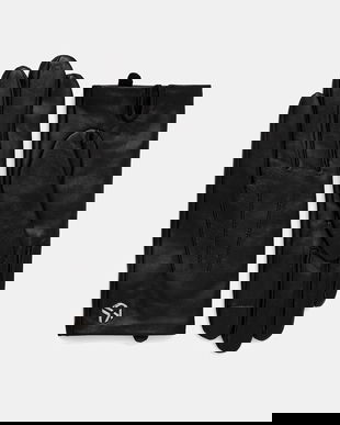 Karl Lagerfeld Jeans manusi de piele culoarea negru, A4W33092