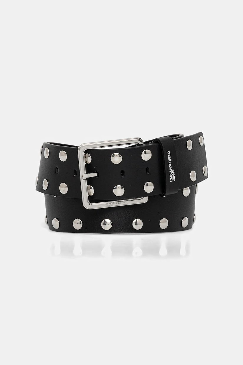 Karl Lagerfeld Jeans curea de piele culoarea negru, A4W33099
