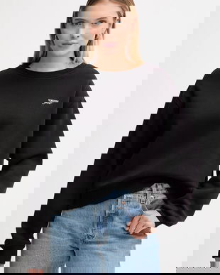 Tommy Jeans bluză culoarea negru, uni, DW0DW21961