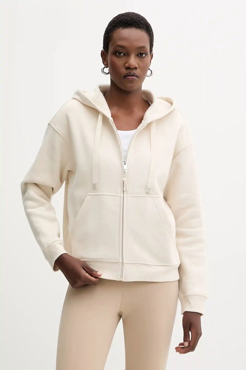 Weekend Max Mara bluză CANE culoarea bej, cu glugă, uni, 2525926031600