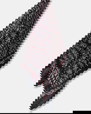 Versace Jeans Couture eșarfă de mătase culoarea negru, cu model, 79HA7H01 ZG406