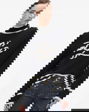 Karl Lagerfeld pulover de lână culoarea negru, cu turtleneck, A4W18051