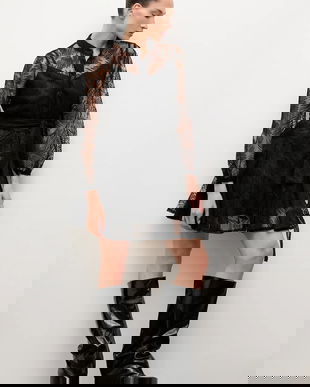 Answear.LAB rochie culoarea negru, mini, evazati