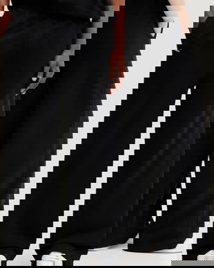 Pangaia pantaloni de trening din bumbac culoarea negru, cu imprimeu, 10002080