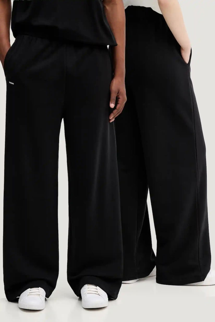 Pangaia pantaloni de trening din bumbac culoarea negru, cu imprimeu, 10002080