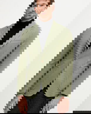 BOSS sacou din lână culoarea verde, 50546055