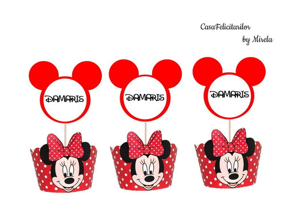 Etichete mărturii botez Minnie mouse roșie