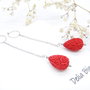 Cercei handmade unicat - cinabru (cod1282)