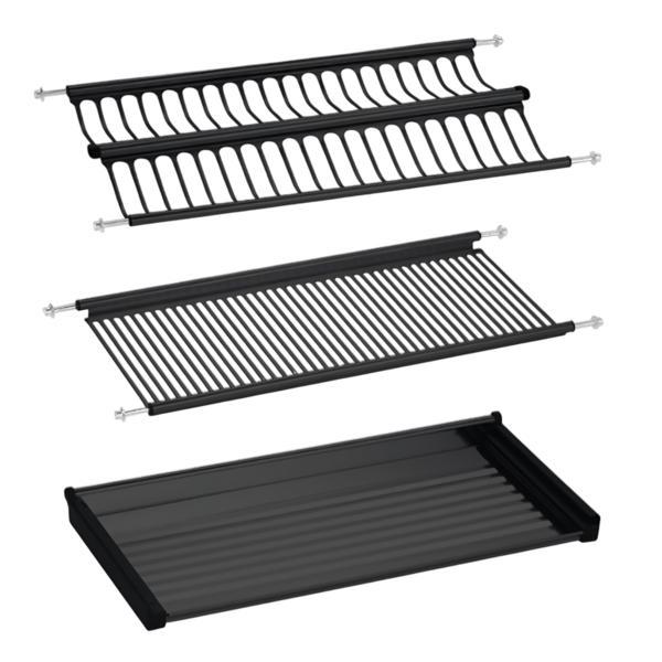 Scurgator pentru vase, montabil in dulap de bucatarie cu dimensiune de 600 mm, finisaj negru