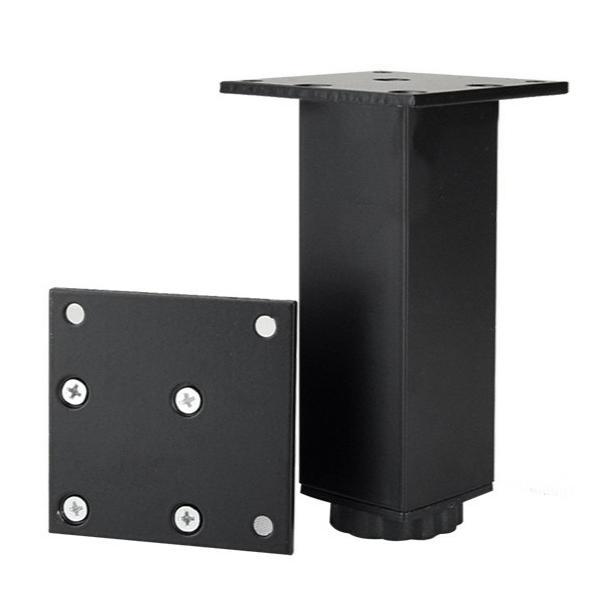 Picior reglabil pentru mobilier, finisaj negru mat, H:100 mm