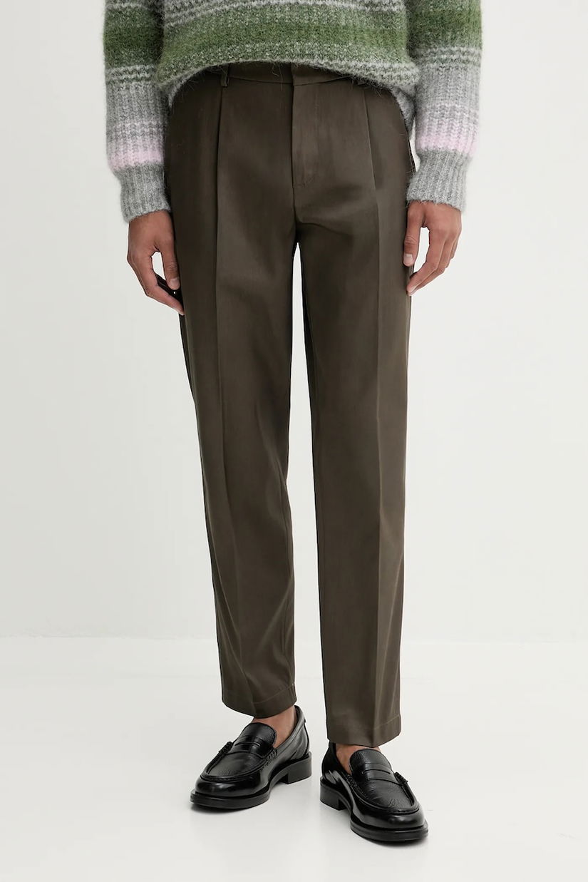 BARENA VENEZIA pantaloni de bumbac Pantalone Gazara culoarea verde, mulata, PAU5256.2785