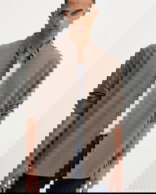 Levi's cămașă din bumbac culoarea maro, cu guler button-down, relaxed, A7210