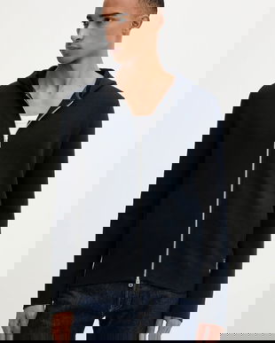 Marc O'Polo hanorac de bumbac culoarea bleumarin, cu glugă, uni, 528501661206