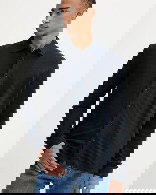 Marc O'Polo cămașă din bumbac culoarea bleumarin, cu guler clasic, regular, 528205755036