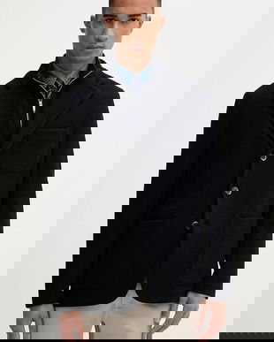 BARENA VENEZIA pulover de lână Giacca Torceo culoarea bleumarin, GIU5239.5139