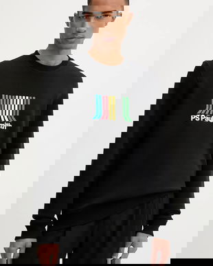 PS Paul Smith bluză culoarea negru, cu imprimeu, M2R-191Z-TP5408