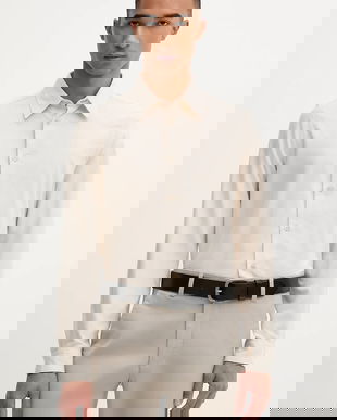 PS Paul Smith cămașă de lână culoarea bej, cu guler clasic, regular, M2R-687U-T22487