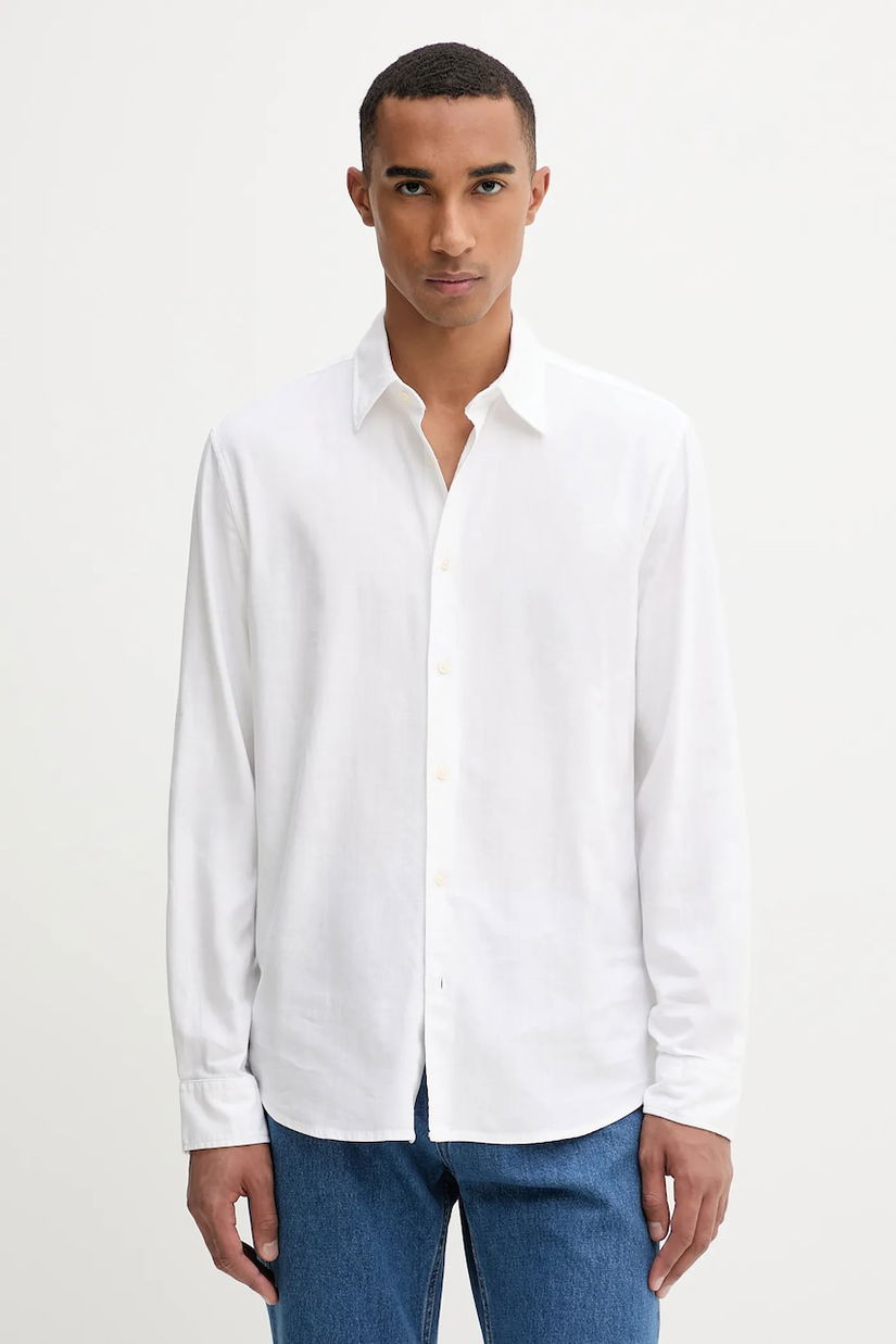 Marc O'Polo cămașă culoarea alb, cu guler clasic, regular, 528731442118