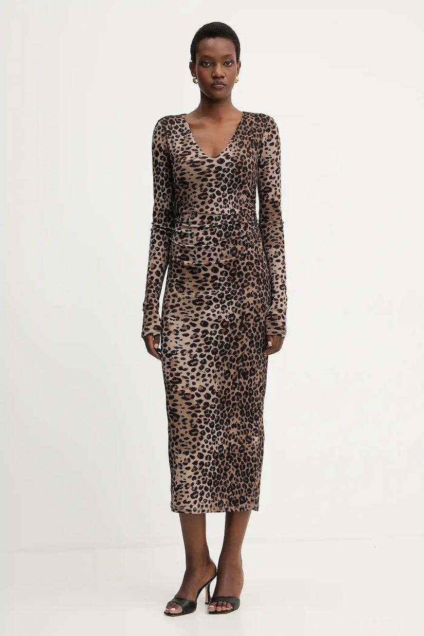 Marella rochie culoarea maro, maxi, mulata, 2523626064200