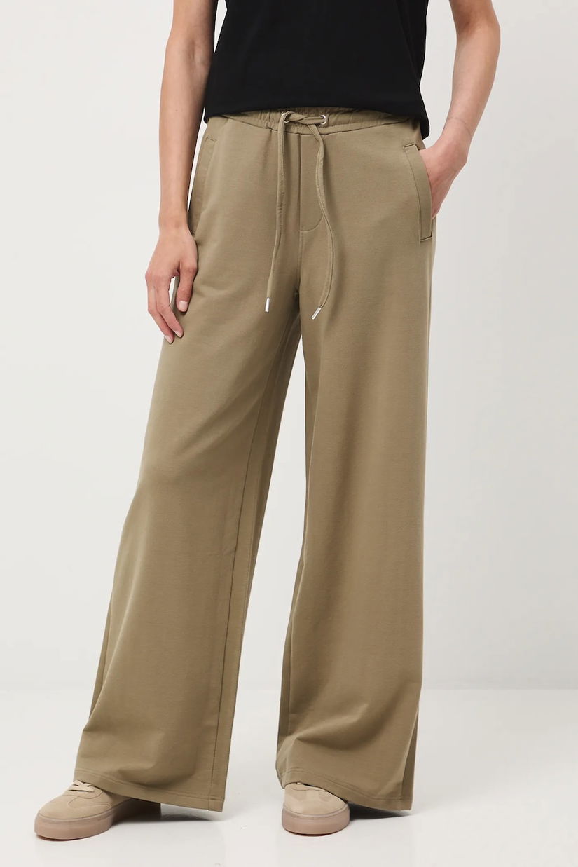 Medicine pantaloni de trening culoarea verde, lat, medium waist