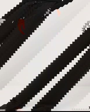 Medicine pantaloni de trening culoarea negru, lat, medium waist