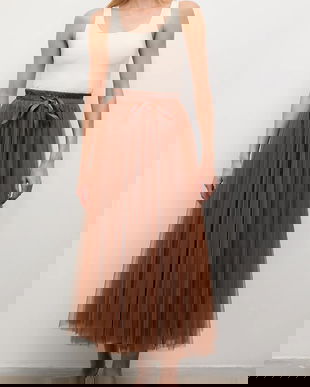 Answear.LAB fusta culoarea maro, maxi, evazati