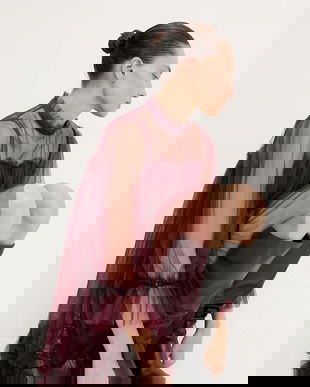 Answear.LAB rochie culoarea bordo, mini, evazati