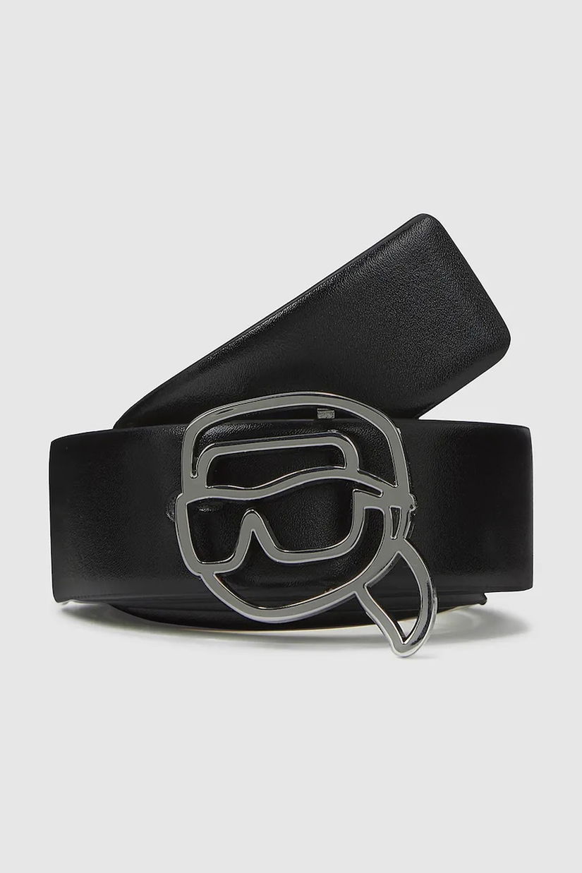 Karl Lagerfeld curea de piele cu două fețe culoarea bej, A4W33048