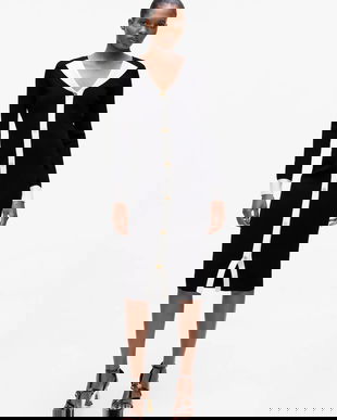 Karl Lagerfeld rochie culoarea negru, midi, mulată, A4W13025