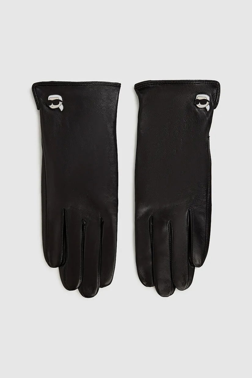 Karl Lagerfeld mănuși de piele culoarea negru, A4W33112