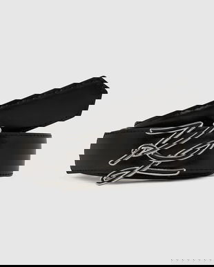 Karl Lagerfeld curea de piele cu două fețe culoarea negru, A4W33022