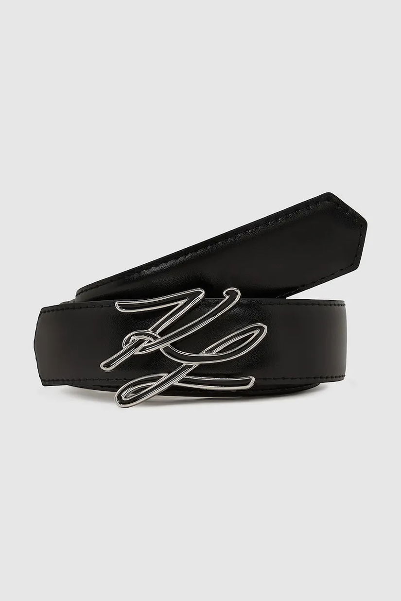 Karl Lagerfeld curea de piele cu două fețe culoarea negru, A4W33022