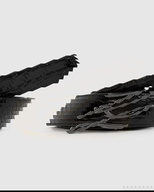 Karl Lagerfeld curea de piele cu două fețe culoarea negru, A4W33023